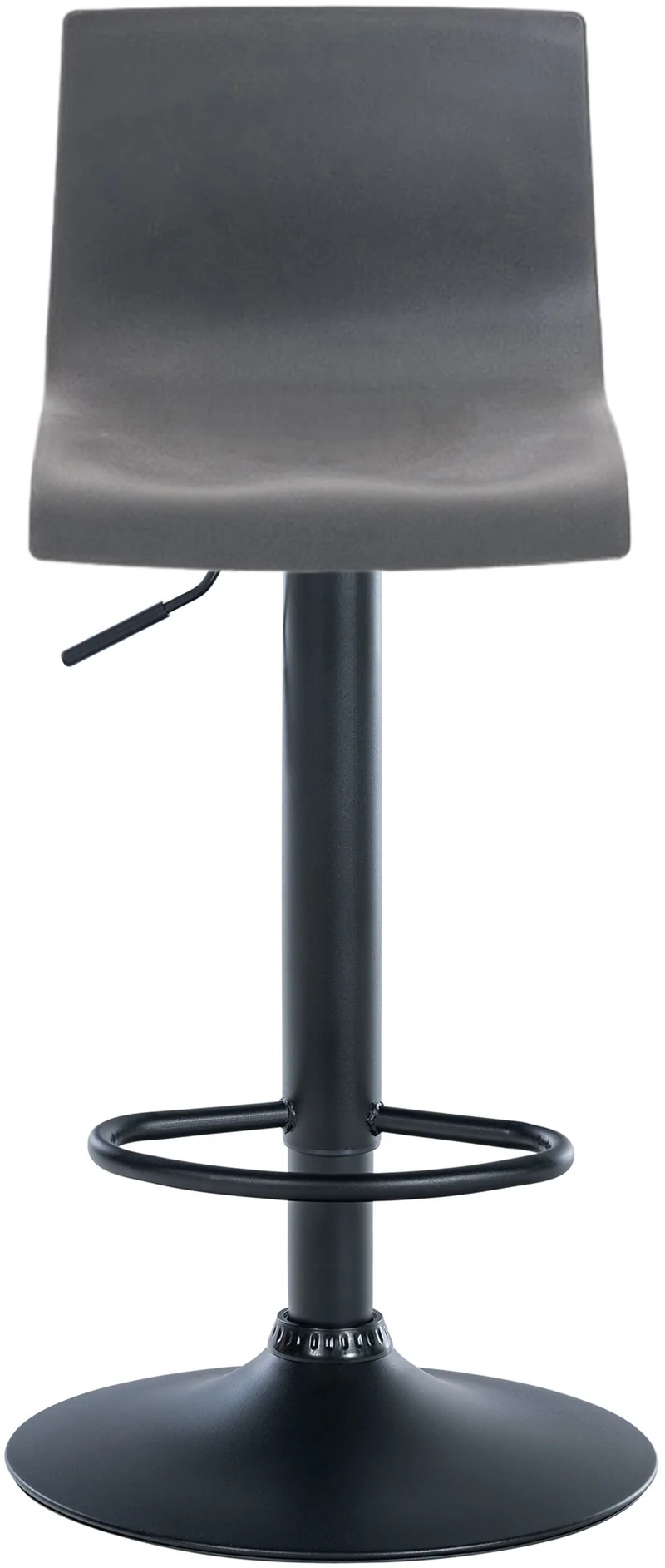 Tabouret de bar avec repose-pieds pivotant dossier incurvé en plastique gris et métal noir 10_0004934