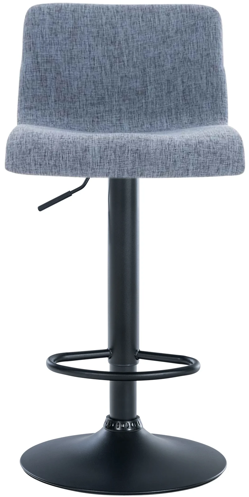 Tabouret de bar avec repose-pieds pivotant dossier incurvé en tissu bleu et métal noir 10_0004958