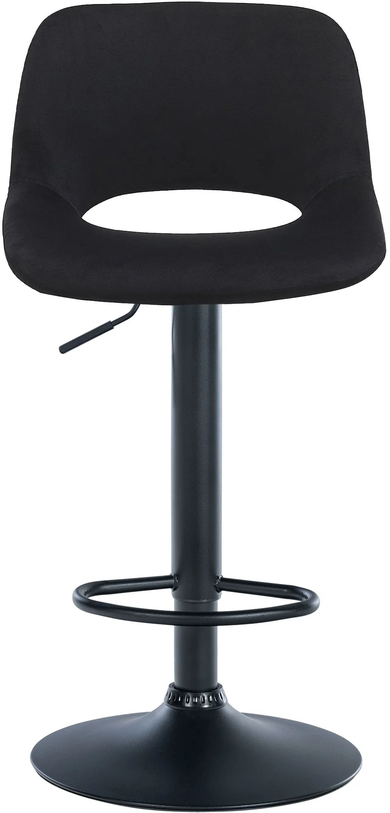 Tabourets de bar chaises haute x2 avec repose-pieds en velours noir piètement métallique noir 10_0004085
