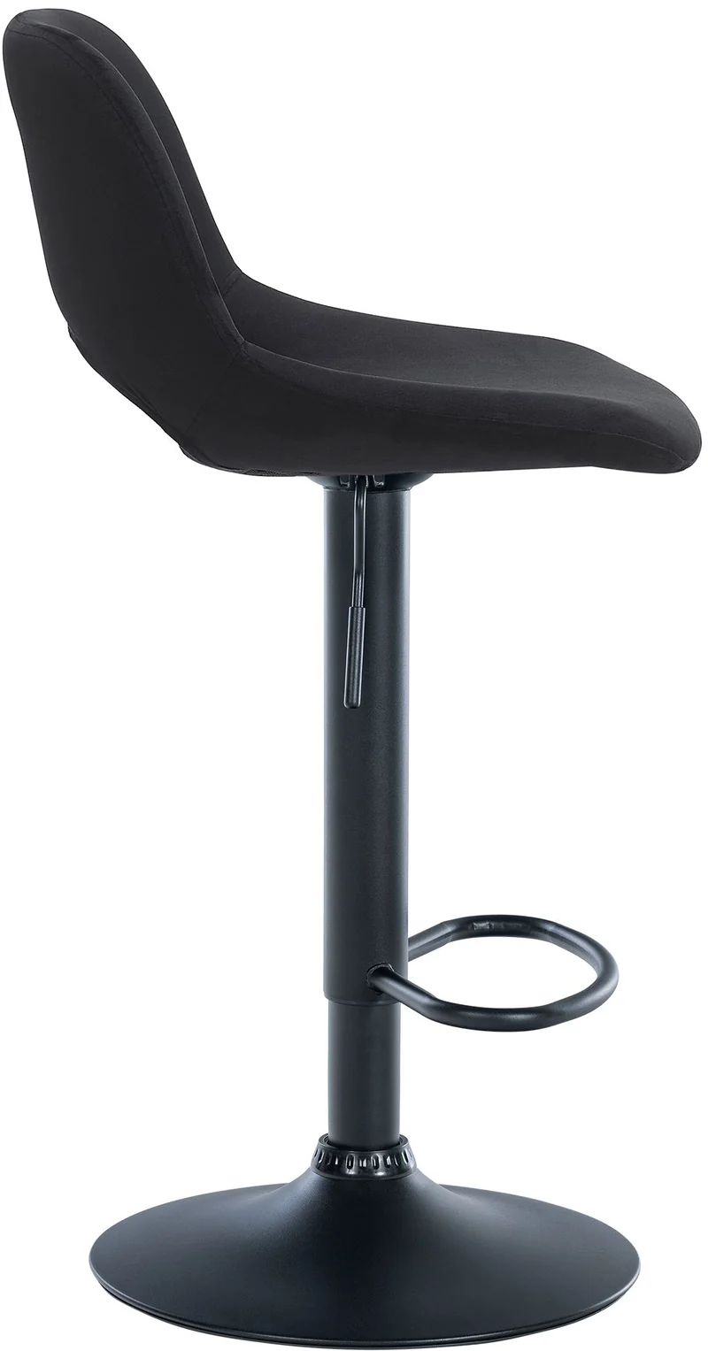Tabourets de bar chaises haute x2 avec repose-pieds en velours noir piètement métallique noir 10_0004085