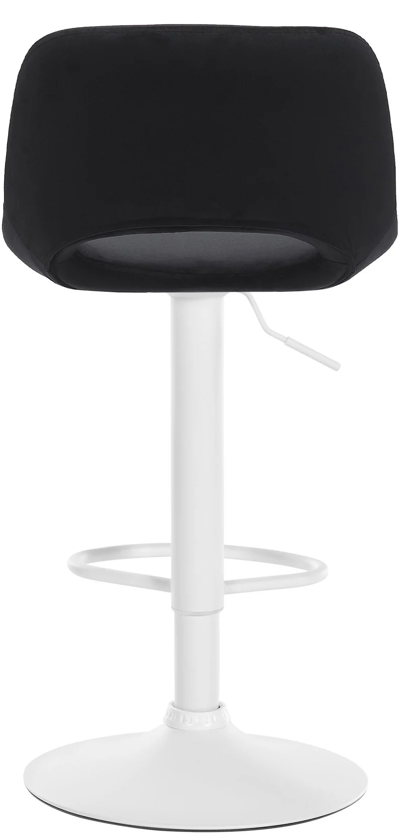 Tabourets de bar chaises haute x2 avec repose-pieds en velours noir piètement métallique blanc 10_0004092