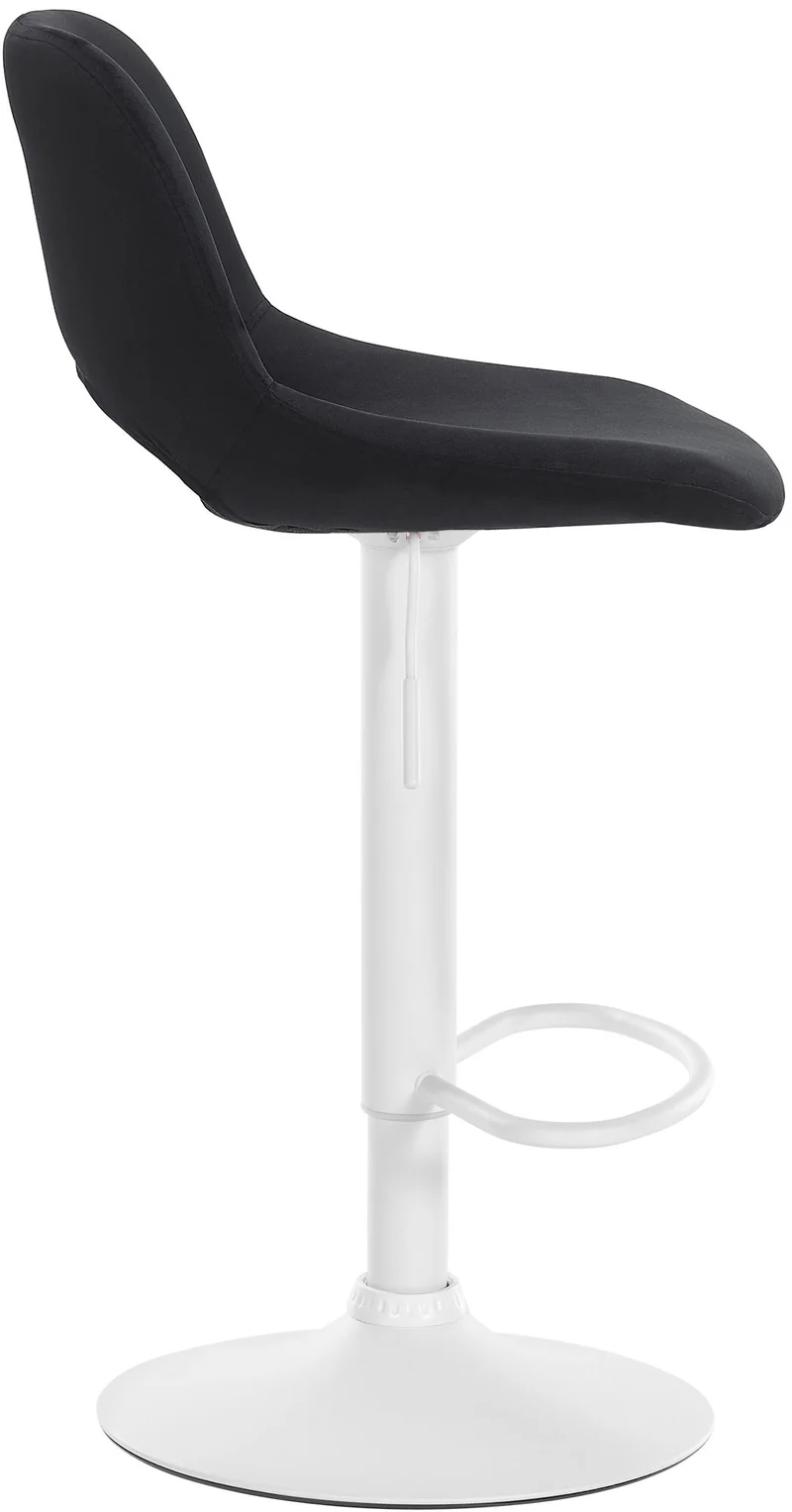Tabourets de bar chaises haute x2 avec repose-pieds en velours noir piètement métallique blanc 10_0004092