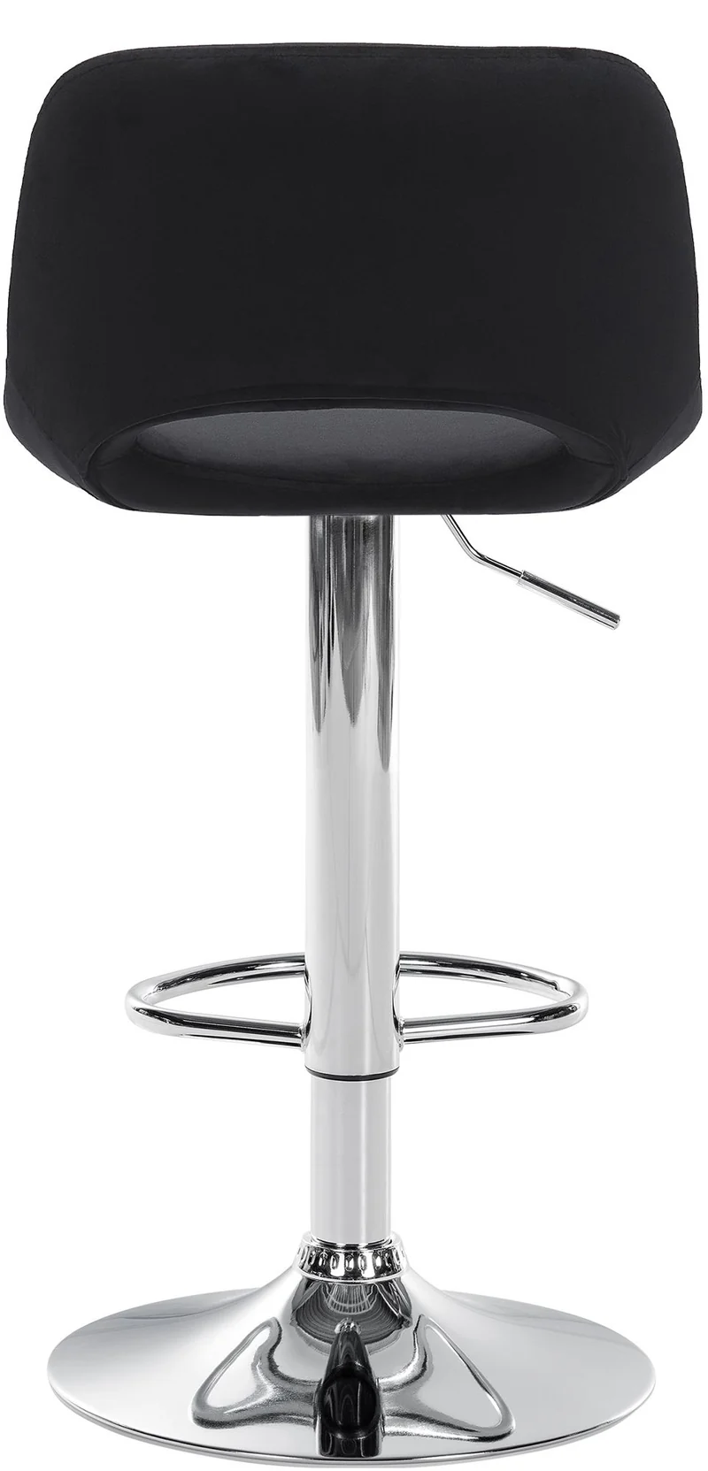 Tabourets de bar chaises haute x2 avec repose-pieds en velours noir piètement métallique chromé 10_0004078