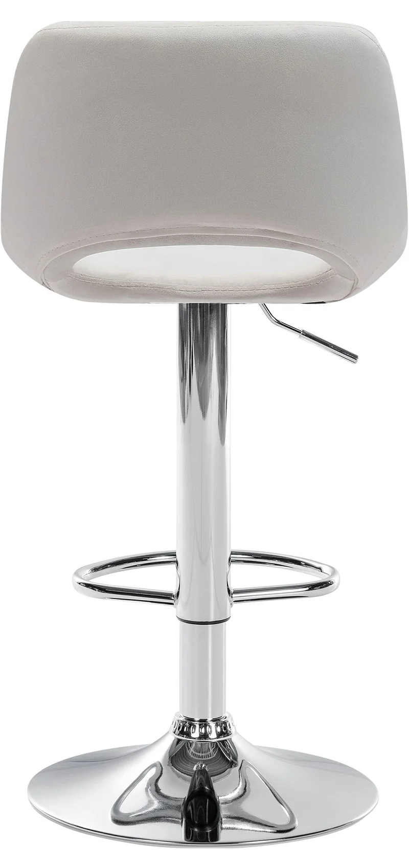 Tabourets de bar chaises haute x2 avec repose-pieds en velours crème piètement métallique chromé 10_0004072