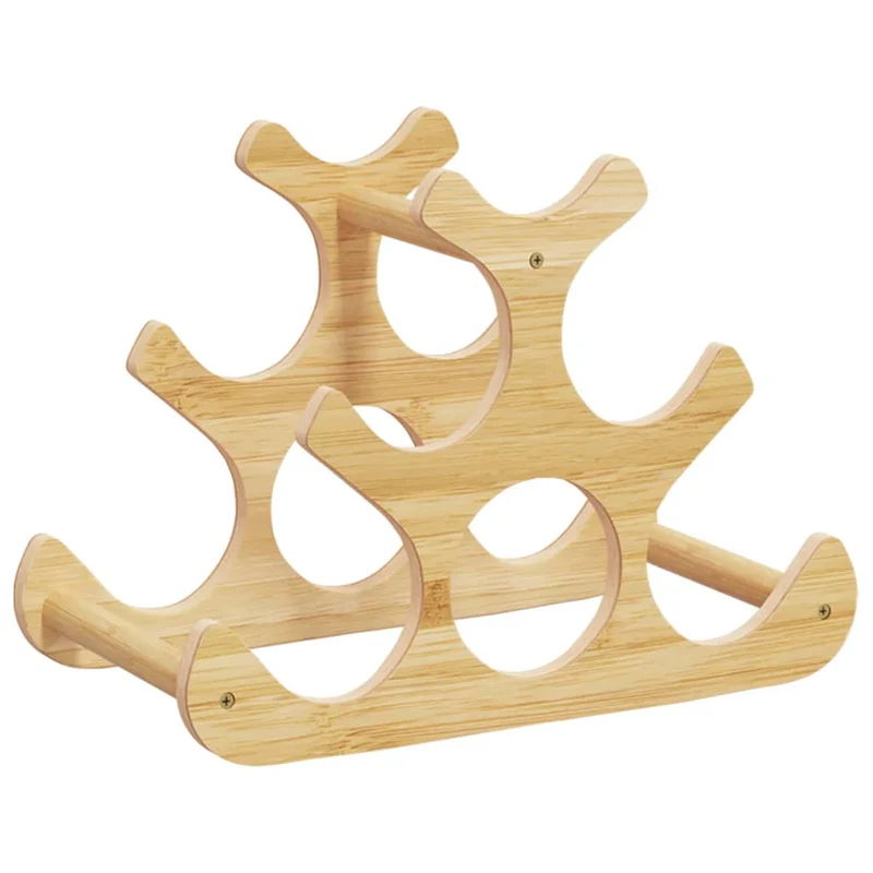 Casier range bouteilles étagère de rangement vin pour 6 bouteilles 35 x 18 x 25,5 cm bambou DEC024402