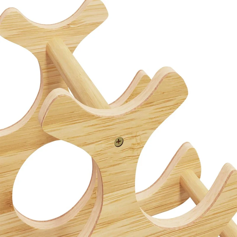 Casier range bouteilles étagère de rangement vin pour 6 bouteilles 35 x 18 x 25,5 cm bambou DEC024402