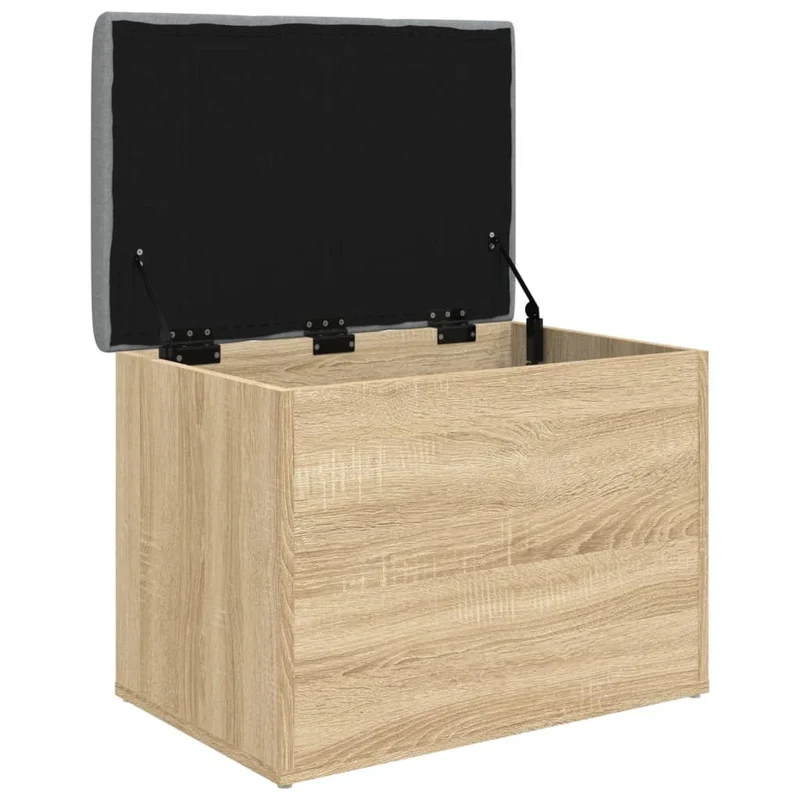 Banc banquette de rangement couleur chêne sonoma 62 x 42 x 45 cm bois d'ingénierie brun DEC024753