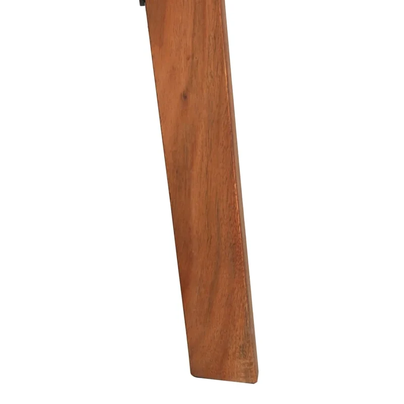 Lot de 2 tabourets de bar chaises hautes en cuir véritable et bois d'acacia design rétro DEC029568