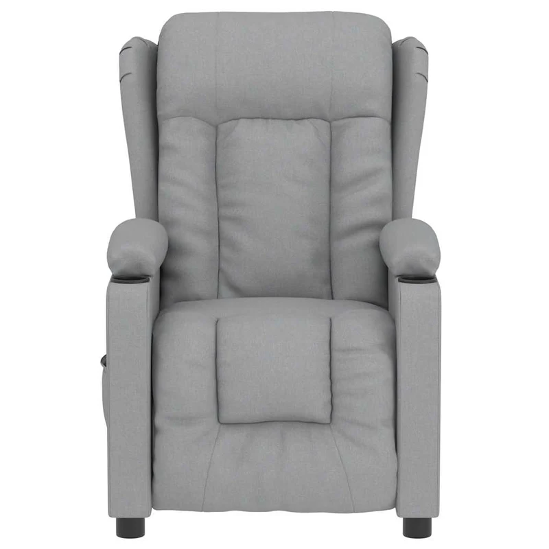 Fauteuil de relaxation avec fonction d'inclinaison électrique et massage en tissu gris clair DEC029295