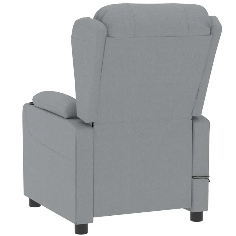 Fauteuil de relaxation avec fonction d'inclinaison électrique et massage en tissu gris clair DEC029295