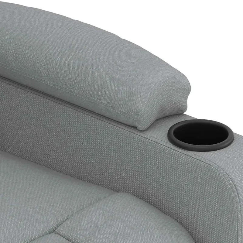 Fauteuil de relaxation avec fonction d'inclinaison électrique et massage en tissu gris clair DEC029295