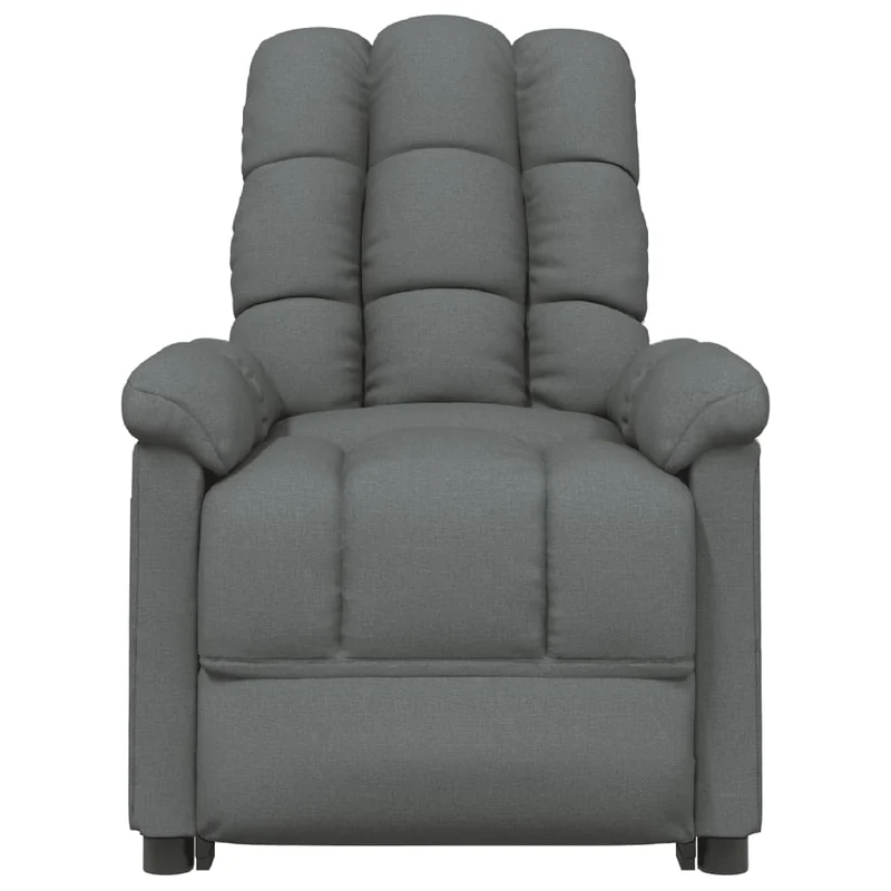 Fauteuil de relaxation avec fonction inclinaison manuelle et massage en tissu gris foncé DEC029207