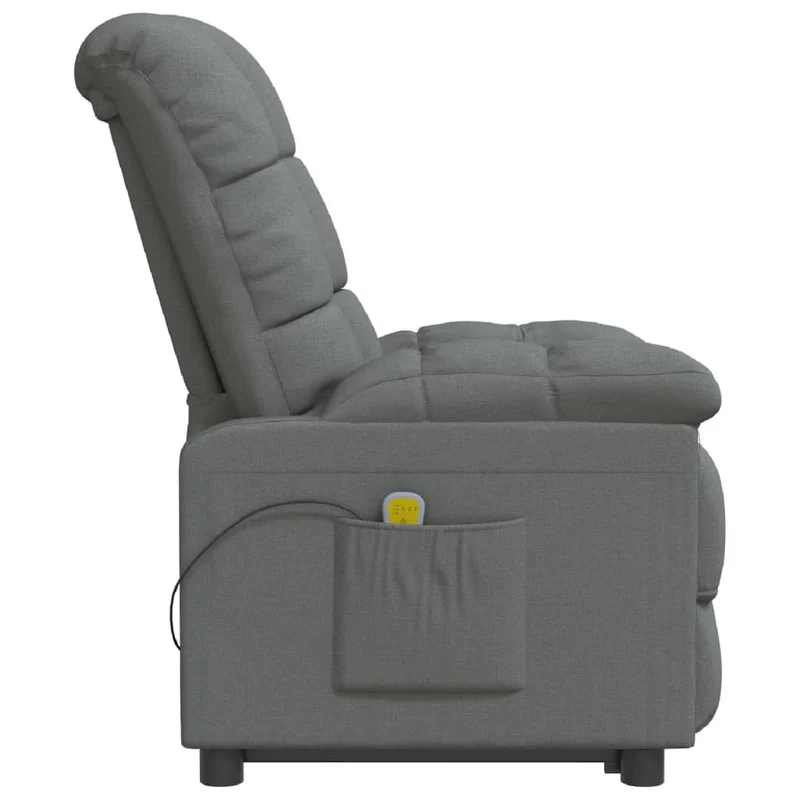 Fauteuil de relaxation avec fonction inclinaison manuelle et massage en tissu gris foncé DEC029207