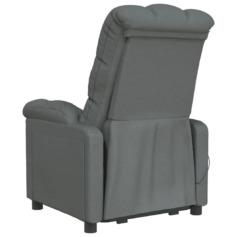 Fauteuil de relaxation avec fonction inclinaison manuelle et massage en tissu gris foncé DEC029207