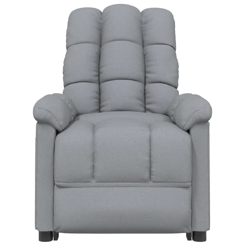 Fauteuil de relaxation avec fonction d'inclinaison manuelle et massage en tissu gris clair DEC029195
