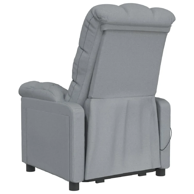 Fauteuil de relaxation avec fonction d'inclinaison manuelle et massage en tissu gris clair DEC029195