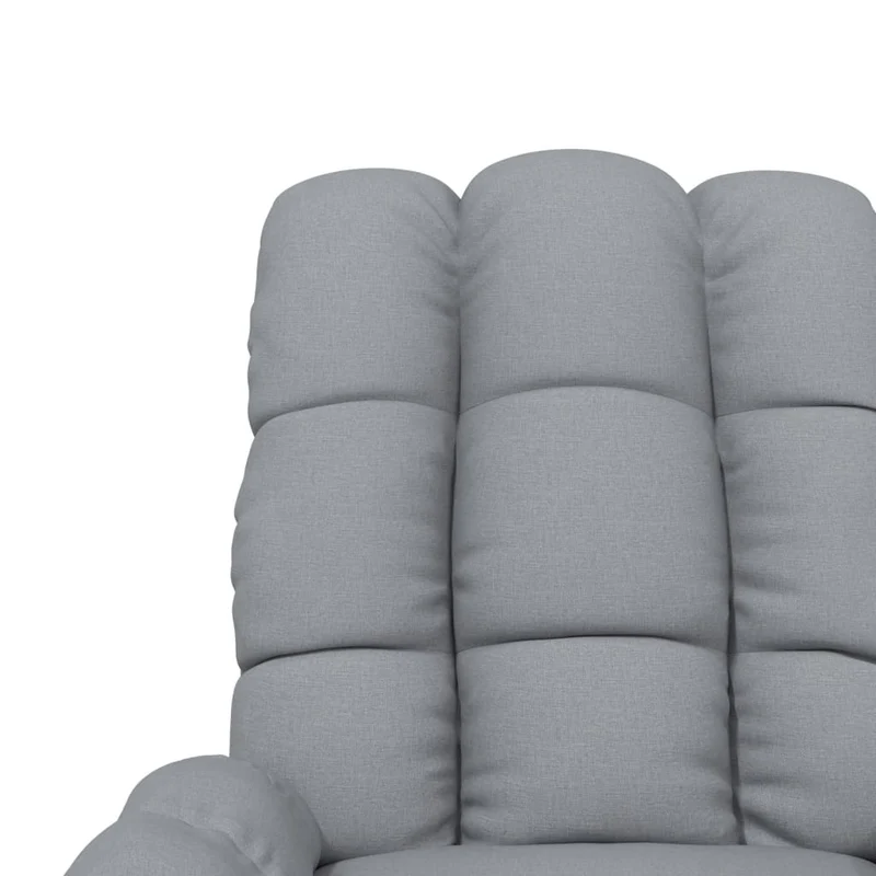Fauteuil de relaxation avec fonction d'inclinaison manuelle et massage en tissu gris clair DEC029195