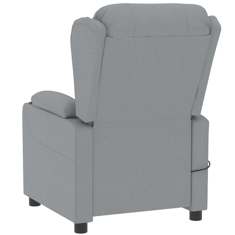 Fauteuil de relaxation avec fonction d'inclinaison manuelle et massage en tissu gris clair DEC029193