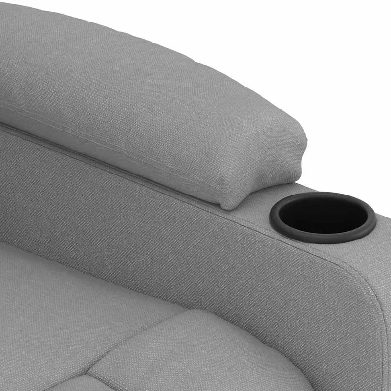 Fauteuil de relaxation avec fonction d'inclinaison manuelle et massage en tissu gris clair DEC029193