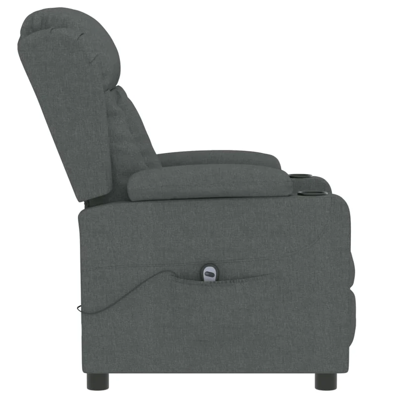 Fauteuil relax TV fonction de levage électrique très confortable en tissu gris foncé DEC028357