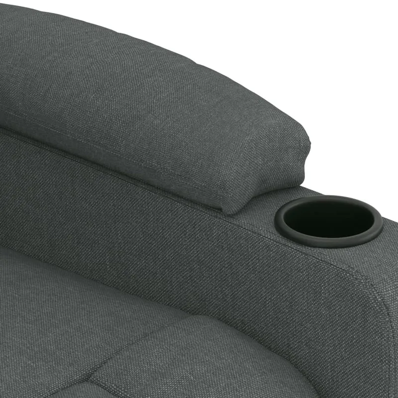 Fauteuil relax TV fonction de levage électrique très confortable en tissu gris foncé DEC028357