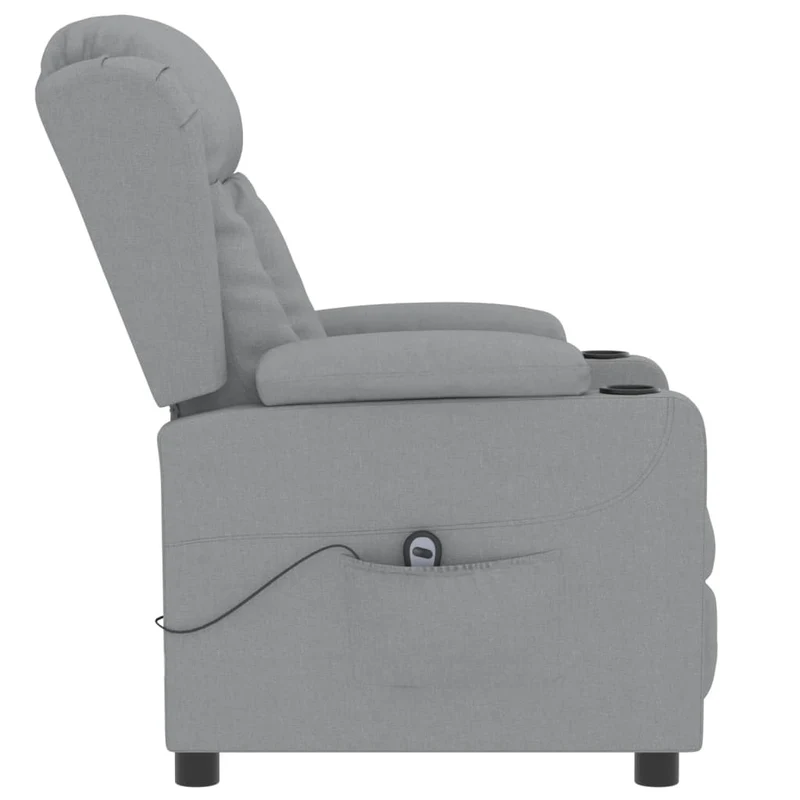 Fauteuil relax TV fonction de levage électrique très confortable en tissu gris clair DEC028303