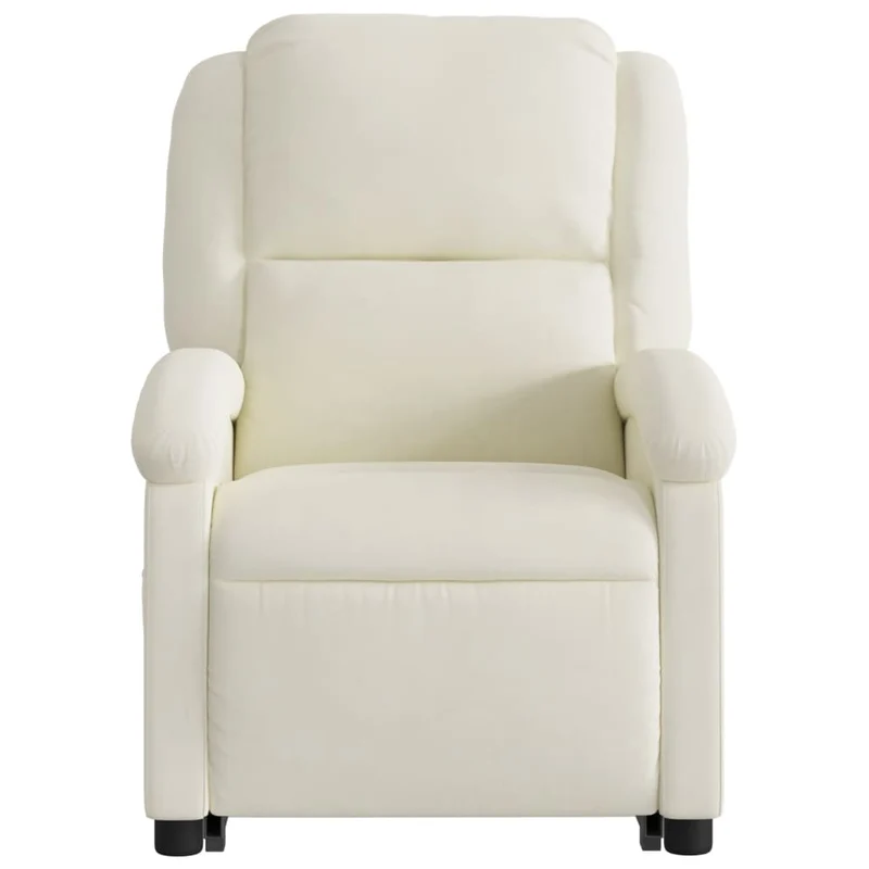 Fauteuil relax TV fonction de levage électrique très confortable en velours crème DEC028297