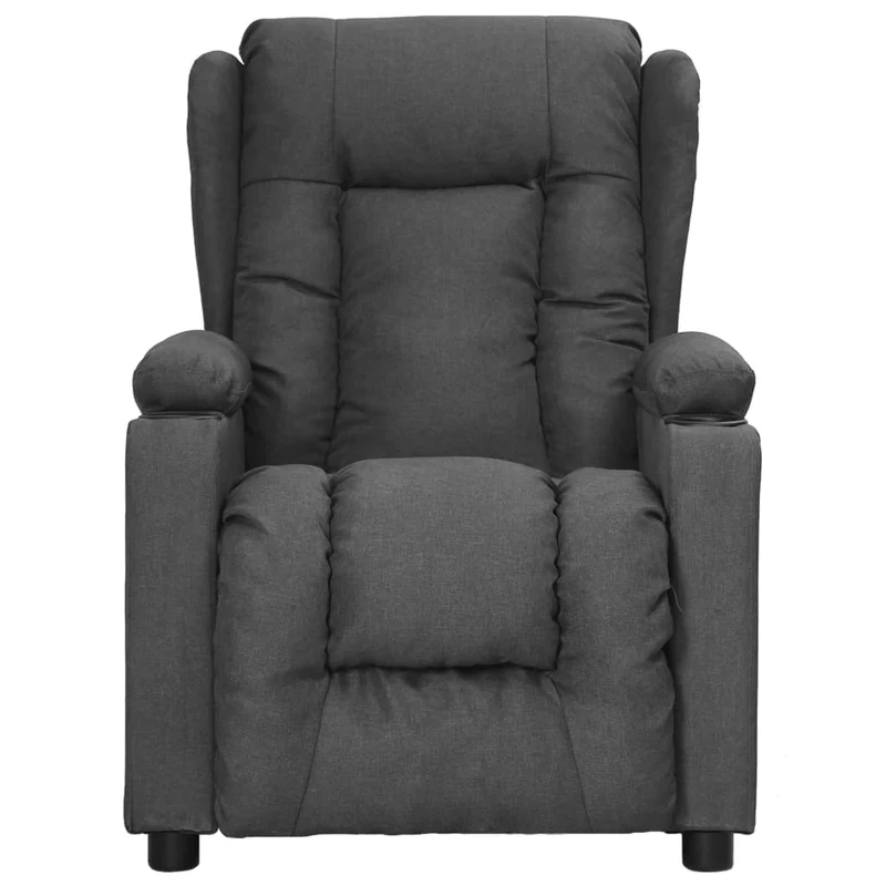 Fauteuil relax TV rembourrage confortable fonction d'inclinaison manuelle en tissu gris foncé DEC027951