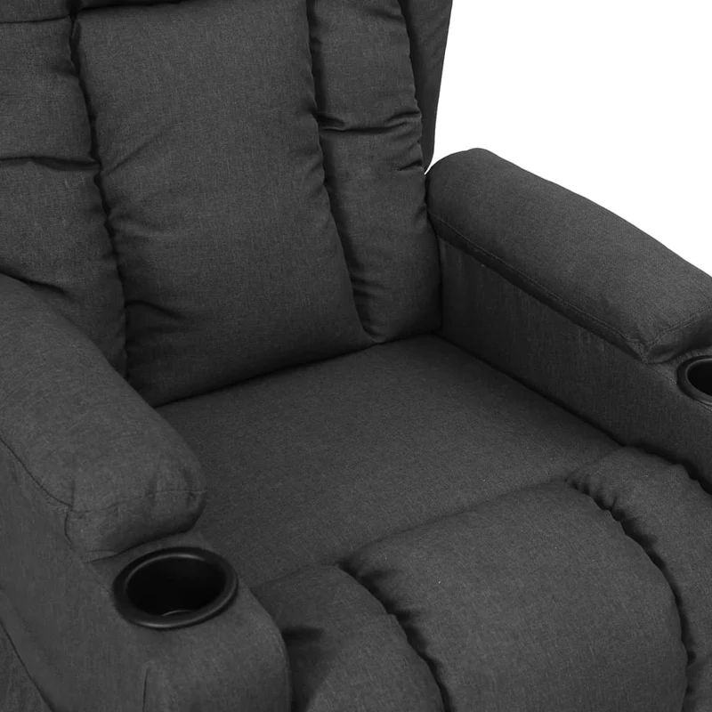 Fauteuil relax TV rembourrage confortable fonction d'inclinaison manuelle en tissu gris foncé DEC027951