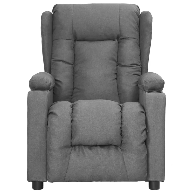 Fauteuil relax TV rembourrage confortable fonction d'inclinaison manuelle en tissu gris clair DEC027904