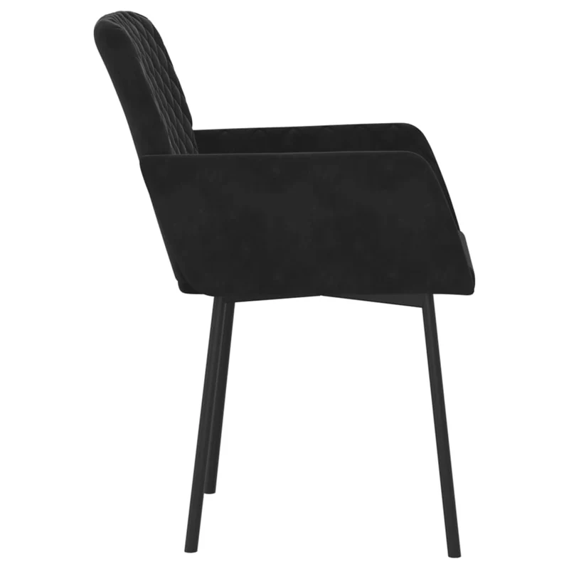 Set de 2 chaises de salle à manger en tissu velours noir et métal DEC025559