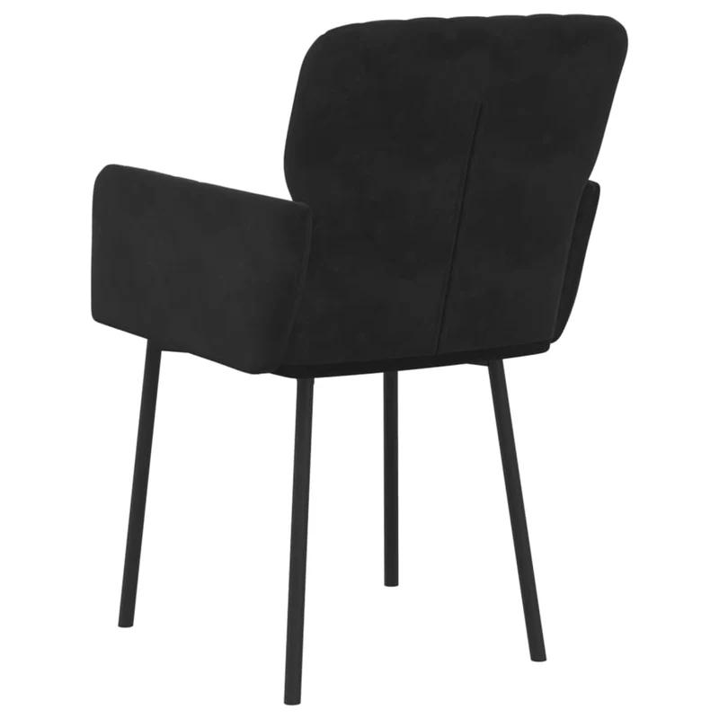 Set de 2 chaises de salle à manger en tissu velours noir et métal DEC025559