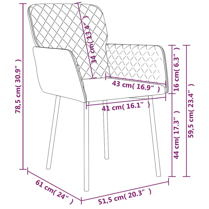 Set de 2 chaises de salle à manger en tissu velours noir et métal DEC025559