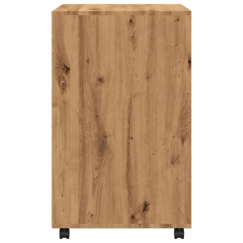 Meuble de bureau sur roulettes armoire de rangement 60 x 48 x 81 cm bois ingénierie couleur chêne DEC024491