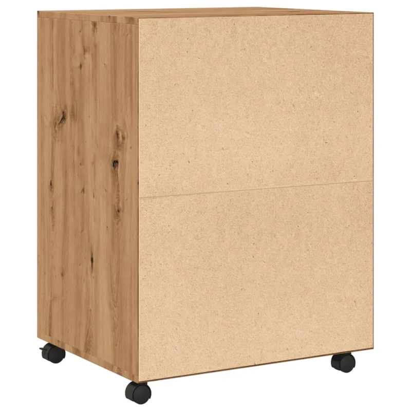 Meuble de bureau sur roulettes armoire de rangement 60 x 48 x 81 cm bois ingénierie couleur chêne DEC024491