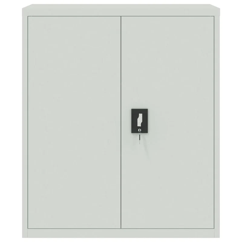 Caissons à tiroirs meuble de bureau avec étagères réglables portes verrouillables 90 x 40 x 105 cm acier gris DEC024539