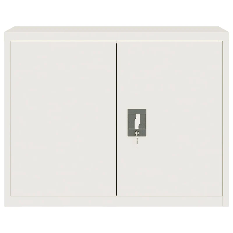 Caissons à tiroirs meuble de bureau avec étagère réglable portes verrouillables 90 x 40 x 70 cm acier blanc DEC024529