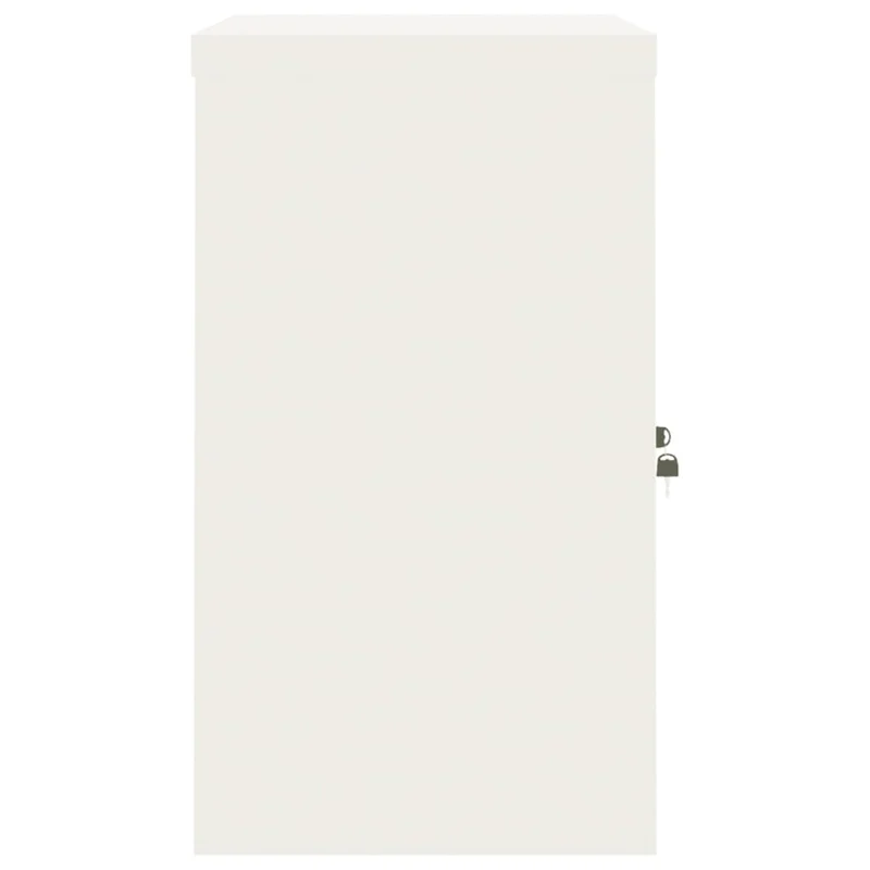 Caissons à tiroirs meuble de bureau avec étagère réglable portes verrouillables 90 x 40 x 70 cm acier blanc DEC024529