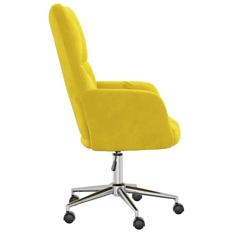 Fauteuil lounge chaise de canapé sur roulettes hauteur réglable design moderne en velours jaune moutarde DEC026715