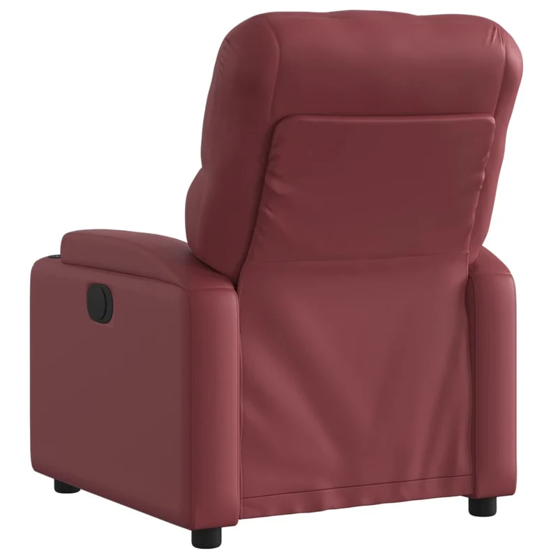 Fauteuil relax TV rembourrage confortable fonction d'inclinaison manuelle en PVC rouge bordeaux DEC028132