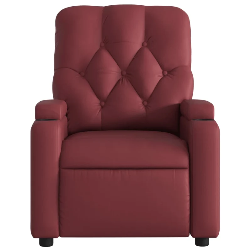 Fauteuil relax TV rembourrage confortable fonction d'inclinaison manuelle en PVC rouge bordeaux DEC028132