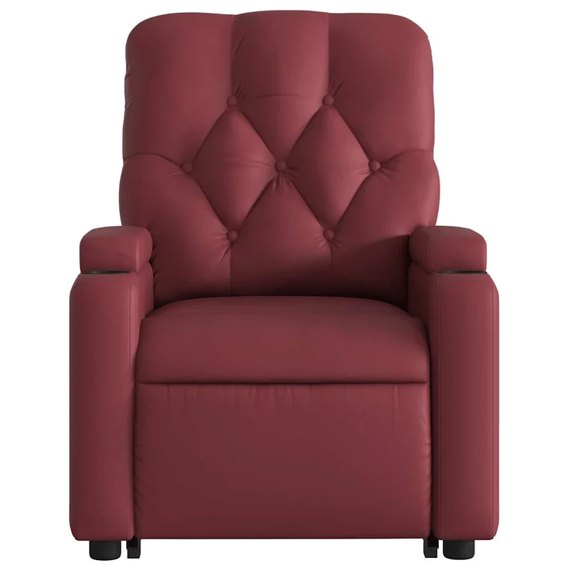 Fauteuil relax TV fonction de levage électrique très confortable en PVC rouge bordeaux DEC028522