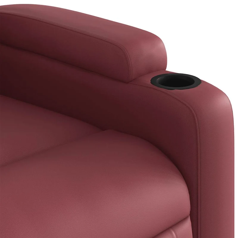 Fauteuil relax TV fonction d'inclinaison électrique très confortable en PVC rouge bordeaux DEC028519