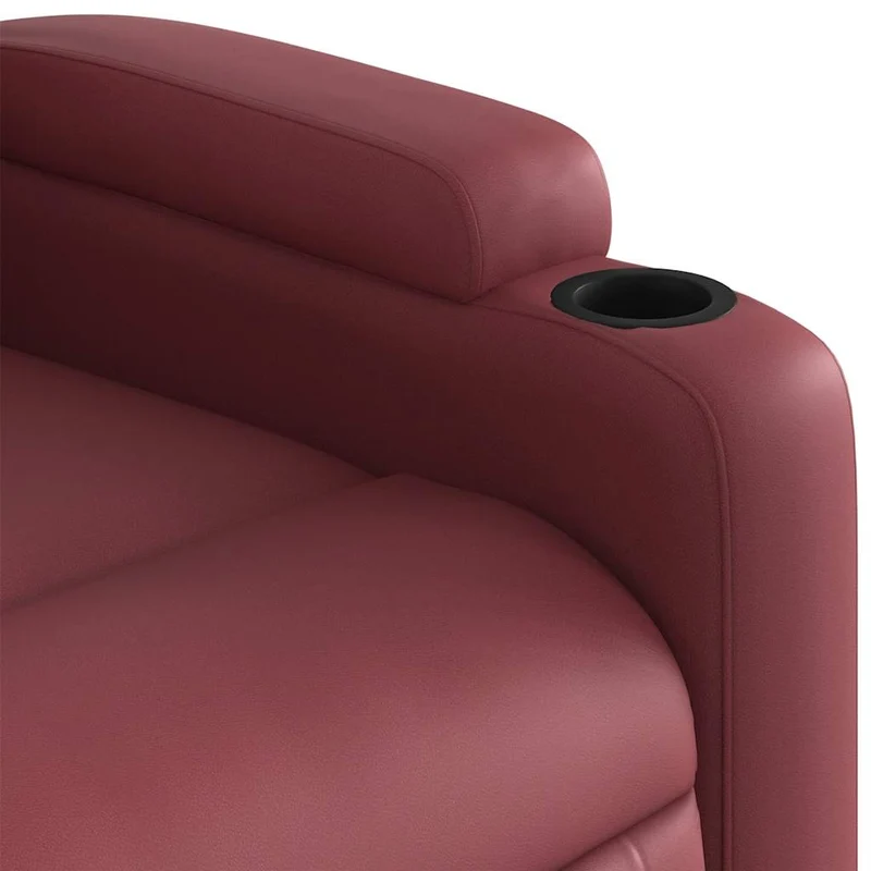Fauteuil relax TV rembourrage confortable fonction de levage électrique en PVC rouge bordeaux DEC028133