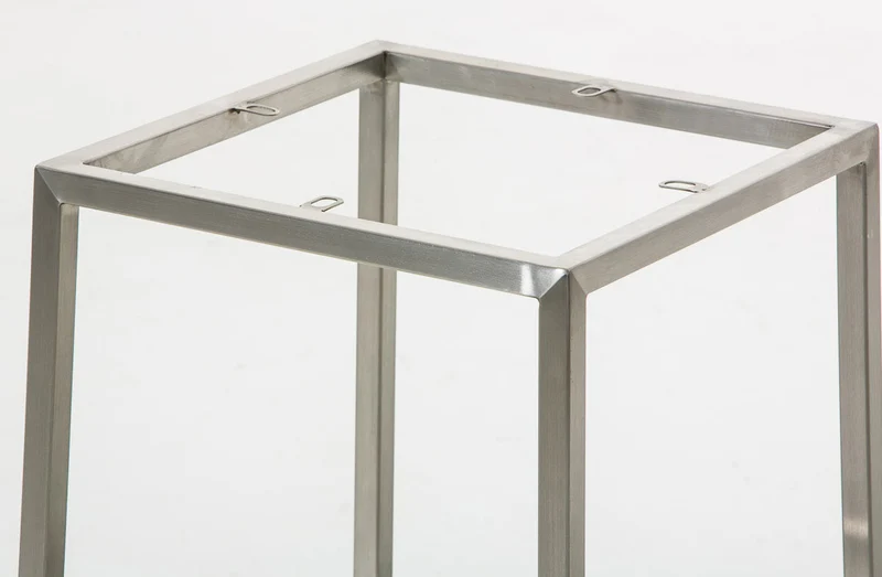 Lot de 2 tabourets de bar avec repose-pieds design simple hauteur 85 cm en tissu gris foncé et acier inoxydable 10_0004382