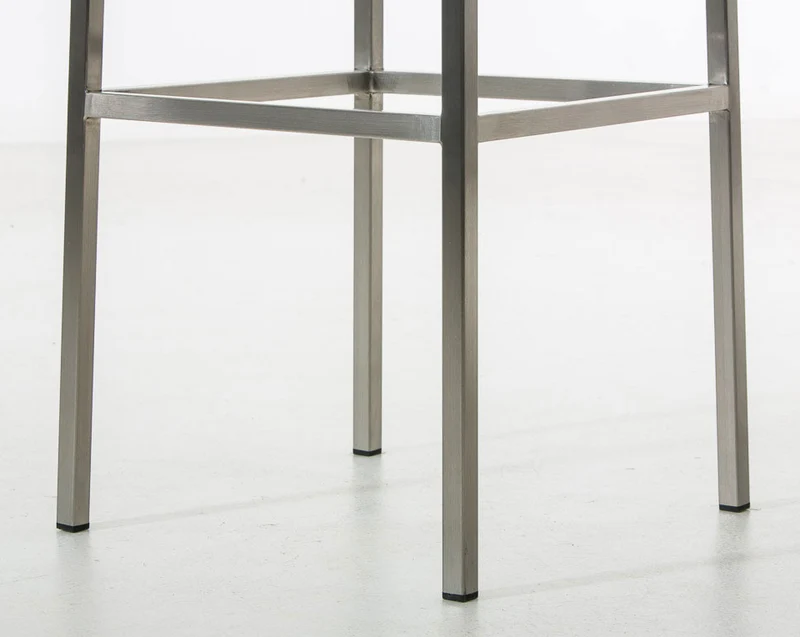 Lot de 2 tabourets de bar avec repose-pieds design simple hauteur 85 cm en tissu gris foncé et acier inoxydable 10_0004382