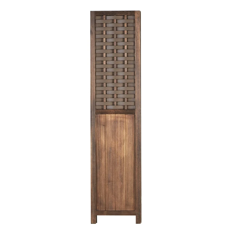 Paravent en 3 panneaux séparateur de pièce en bois marron 175x132 cm PAR06079