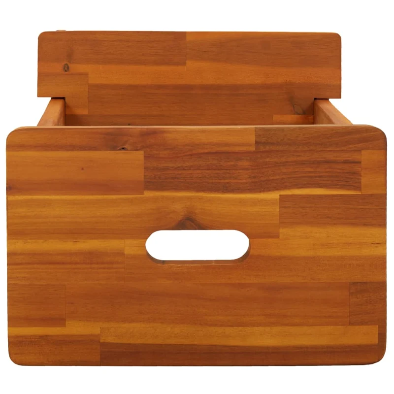 Tabouret assise escabeau 2 marches support plantes 40 x 38 x 50 cm en bois d'acacia marron DEC026379