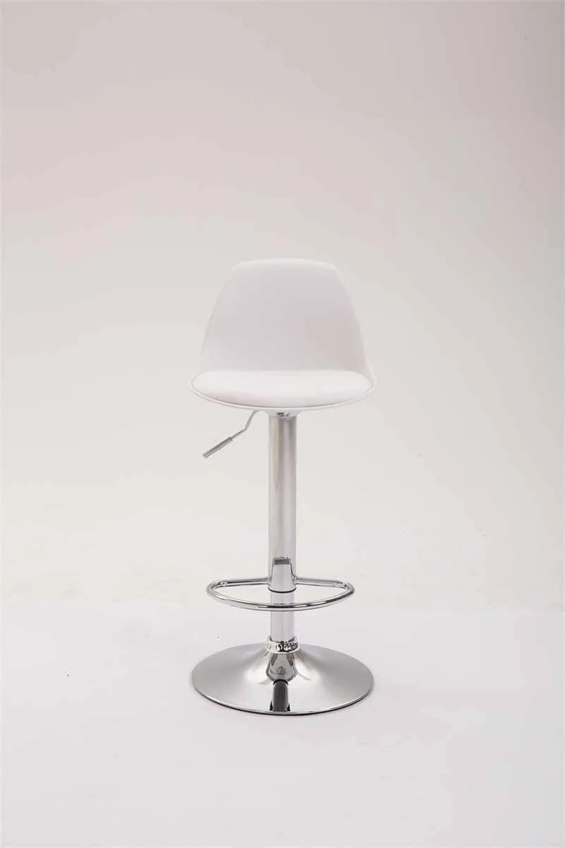 Tabouret de bar en synthétique et plastique blanc pied en métal réglable et pivotant 10_0000145