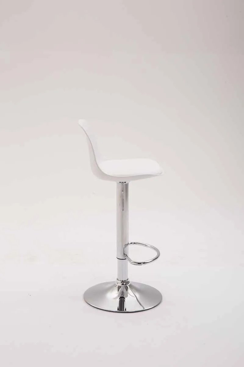 Tabouret de bar en synthétique et plastique blanc pied en métal réglable et pivotant 10_0000145